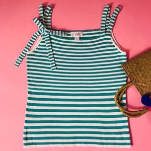 LOFT CUTE BOW DETAIL STRIPED SWEATER TANK